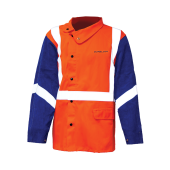 Duralloy Hi Vis Leather Sleeve Jacket L
