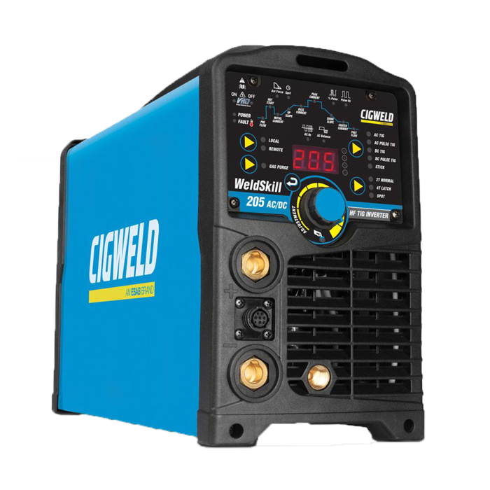 CIGWELD WeldSkill 205 AC/DC TIG Welder suitable for all metals including Aluminium – 240V 15A